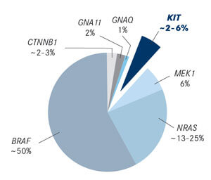 Snapshot of Somatic Gene Mutation Frequency in Melanoma  Source: OncLive
