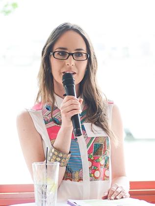 Kathy Gardiner speaks at the morning tea.